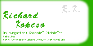 richard kopcso business card